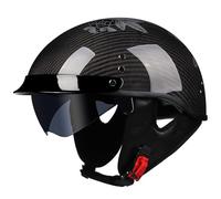 Casco Retro De Motocicleta De Cara Abierta De Estilo Alemán Cascos Half-Helmet Casco Jet Vintage Ideal para Hombres Y Mujeres Adultos Cascos Abiertos De Moto C,XXL=(63-64CM)