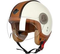Casco retro motocicleta media cara con certificación DOT/ECEC, estilo vintage 3/4, abierto, para ciclomotor, scooter eléctrico, chopper, con visera, para hombres y mujeres adultos. A,XXL=61-62cm