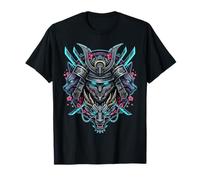 Casco Samurái Futurista con Dragón y Sakura Camiseta