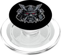 Casco Samurai Mecha Oscuro Gris PopSockets PopGrip para MagSafe