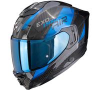 Casco Scorpion Exo-1500 Carbon Air Platted Negro y azul S