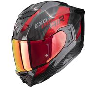 Casco Scorpion Exo-1500 Carbon Air Platted Negro y rojo M
