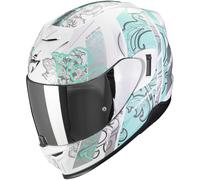 Casco Scorpion Exo-520 Evo Air Fasta Blanco y azul claro S