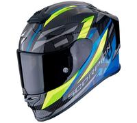 casco scorpion exo r1 evo carbon air runner - negro / azul / amarillo M