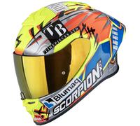 Casco Scorpion Exo-R1 Evo II Air Aron Misano Plata-amarillo neón-azul XS