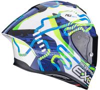 Casco Scorpion Exo-R1 Evo II Air Cornering Blanco-azul-verde M