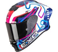 Casco Scorpion EXO-R1 Evo II Air Cornering, blanco/rosa/azul, M (57/58)
