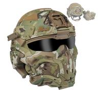 Casco Táctico Integral de Alta Velocidad, Equipo de Airsoft, Auriculares de Comunicación Integrados Ventilador Antivaho Nuevo Soporte NVG(CP)