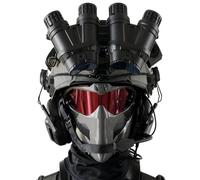 Casco Táctico Multifuncional 9 en 1 para Airsoft con Máscara de Cosplay y Auriculares Tácticos de Uso Nocturno, Protección Facial Completa de Grado Militar para Paintball CS al Aire Libre.