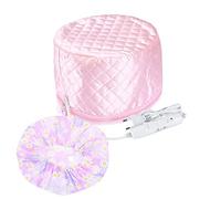 Casco térmico para el cabello al vapor - Charlotte caliente para el cabello Crepus Afro rizados - Máscara Capilar para el salón Hair Cap Spa - Proteine - Secador profesional eléctrico (Rosa)