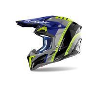 Airoh Aviator 3 Hima, casco de motocross XS female Gris/Negro/Azul/Amarillo Neón