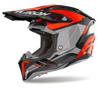 Airoh Aviator 3 Saber Casco de motocross, gris-naranja, tamaño XL