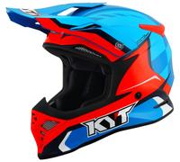 KYT Skyhawk Glowing Casco de motocross, negro-azul-naranja, tamaño L para Hombres