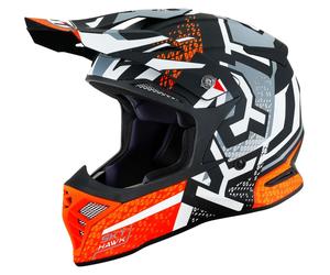 Casco Todoterreno KYT SKYHAWK HYPERFLOW Matt Grey/Orange