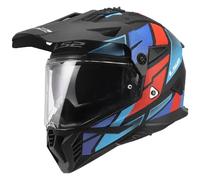casco trail ls2 mx702 pioneer ii block - negro / azul / rojo L