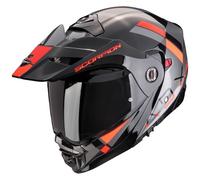 Scorpion ADX-2 Galano plata, negro rojo hom CE 22.06 casco trail abatible - Color: ROJO, Talla: Talla XS