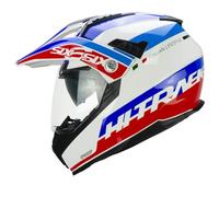 Casco Trail Moto CGM 666 Blanco Rojo Azul HOMOLOGACION 22.06 Talla S