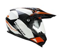 Casco Trail Moto CGM 666 Negro Blanco Naranja HOMOLOGACION 22.06 Talla XL