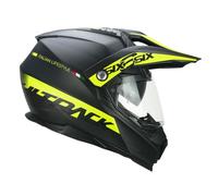 Casco Trail Moto CGM 666 Twin Negro Mate Amarillo HOMOLOGACION 22.06 Talla L