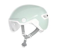 Casco Urbano HUD-Y Ace de ABUS: Elegante Casco de Bicicleta con Visera y luz Trasera LED Recargable magnética, para Hombre y Mujer, Verde Puro, Talla M.