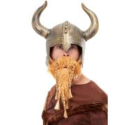 Casco Vikingo Con Barba Deluxe Guerrero Nórdico Disfraz Para Adultos Vikings
