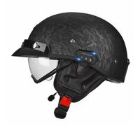 Cascos Abiertos De Moto Bluetooth Casco Half-Helmet Estilo Vintage con Visera Solar Cascos De Moto Jet para Hombres Y Mujeres Adultos Homologado ECEDOT Casco Motocicleta 3,M:57-58CM