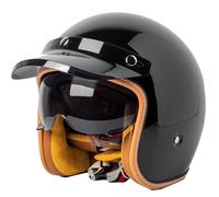 Cascos Abiertos De Moto Homologado ECEDOT Medio Casco Motocicleta Jet con Visera Casco Half-Helmet Robusto Y Duradero Hebilla De Liberación Rápida para Hombres Y Mujeres V,XL:61-62CM