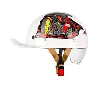Cascos Abiertos De Moto Retro DOTECE Homologado Casco Half-Helmet Gorra Beisbol Medio Cascos Motocicleta Jet con Visera Escalable Casco Hebilla De Liberación Rápida Unisexo Z-3,M:57-58CM