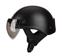 Cascos Abiertos De Motocicleta con Gafas Casco Half-Helmet Retro Homologado DOTECE Medio Casco Moto Jet para Hombres Y Mujeres Adultos Mediocasco Ligero para Scooter C,XXL:63-64CM