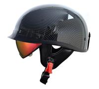 Cascos Abiertos Moto Casco Half-Helmet para Cruiser con Escalable Visera Medio Casco Motocicleta Jet Homologado ECEDOT para Hombres Y Mujeres Hebilla De Liberación Rápida I,XL:61-62CM