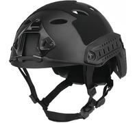 Cascos Airsoft Fast PJ para Exteriores, tácticos, de Combate, de Guerra, Deportivos, de protección, para Caza, CS, Paintball, con Media Cubierta (Black,M)