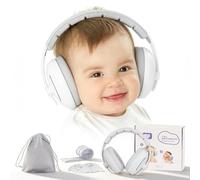Cascos Bebe Antiruido, 2 en 1 Auriculares Antirruido para , Bebés Niños Protectores Auditivos para Bebe Cómodo y Ligero Cascos Antiruido Bebe Protección Auditiva para Bebés de 0 a 48 Meses (Blanco)