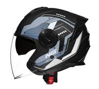 Cascos De Moto Abiertos Adultos Cascos Half-Helmet con Doble Visera Casco Motocicleta para Hombres Mujeres Retro Medio DOTECE Homologado Ciclomotor Racing Casco Jet Moto 13,M:57-58CM