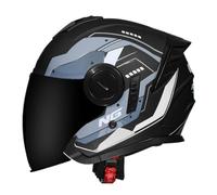 Cascos De Moto Abiertos Adultos Cascos Half-Helmet con Doble Visera Casco Motocicleta para Hombres Mujeres Retro Medio DOTECE Homologado Ciclomotor Racing Casco Jet Moto 14,XXL:63-64CM