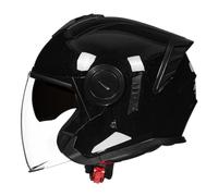 Cascos De Moto Abiertos Adultos Cascos Half-Helmet con Doble Visera Casco Motocicleta para Hombres Mujeres Retro Medio DOTECE Homologado Ciclomotor Racing Casco Jet Moto 16,L:59-60CM