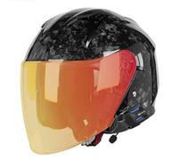 Cascos De Moto Abiertos Fibra Carbono Retro Homologado DOTECE Bluetooth 3/4 Adultos Cascos Half-Helmet Casco Jet con Visera Solar Casco Motocicleta para Hombres Mujeres 1,XL:61-62CM