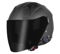 Cascos De Moto Abiertos Fibra Carbono Retro Homologado DOTECE Bluetooth 3/4 Adultos Cascos Half-Helmet Casco Jet con Visera Solar Casco Motocicleta para Hombres Mujeres 13,M:57-58CM