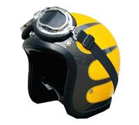 Cascos de Moto Abiertos Homologado DOTECE Medio Casco Motocicleta Jet Vintage con Gafas Cascos Half-Helmet Ciclomotor 3/4 Medio Casco Scooter para Hombres Mujeres Adultos F,M:57-58CM