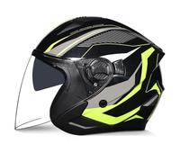 Cascos De Moto Abiertos Retro 3/4 Adultos Casco Half-Helmet Homologado DOTECE Casco Motocicleta Jet Vintage para Hombres Y Mujeres Cascos De Ciclomotor Scooter 11,L:59-60CM