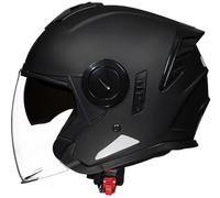 Cascos de Moto Vintage Casco Jet Moto Hombre Homologado ECE Casco de Motocicleta Retro Estilo alemán Cascos Moto Abierto for Hombres Mujeres, Adecuado para ciclomotor Scooter 1,L=59-60cm