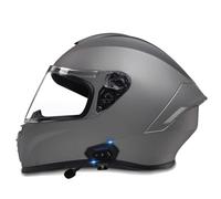Cascos De Motocicleta Bluetooth Casco Moto Integrales Homologado DOTECE Casco Integral Retro con Doble Visera Hombres Y Mujeres Forro Extraíble con Altavoz Y Micrófono W,L:59-60CM