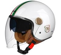 Cascos de Motocicleta, Cascos Jet para Hombre Mujer, Homologación ECE Vintage 3/4 Casco Cascos de Motocicleta Retro Estilo alemán Casco Scooter con Doble Visera Casco ciclomotor 1,XL=61-62cm