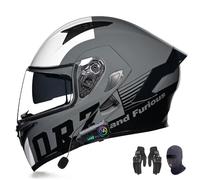 Cascos de Motocicleta modulares con Bluetooth, aprobados por Dot/ECE, Cascos de Motocicleta abatibles, múltiples Orificios de ventilación, Altavoces estéreo duales Integrados L,L=56-57CM