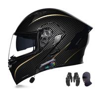 Cascos de Motocicleta modulares con Bluetooth, aprobados por Dot/ECE, Cascos de Motocicleta abatibles, múltiples Orificios de ventilación, Altavoces estéreo duales Integrados K,M=54-55CM