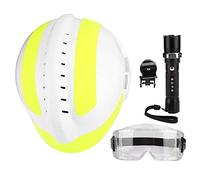 Cascos de Seguridad, Casco Protector de Bombero antiimpacto de Rescate de Emergencia con Faro y Gafas, Anti-aplastamiento y anticolisión