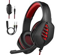 Cascos Gaming, Auriculares Gaming con Microfono, 3,5 mm Jack, Luces LED, Compatible con PS4 PS5 PC Laptop Switch Xbox Tableta Mobile