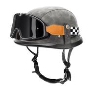 Cascos Half-Helmet Casco Jet Retro ECEDOT Homologado Cascos Abiertos De Motocicleta con Gafas Medio Casco De Moto Medio Casco para Ciclomotor Pra Hombres Y Mujeres Adultos S,L:59-60CM