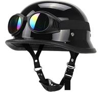 Cascos Half-Helmet, Casco Jet Vintage con Certificado ECE, Casco Semi Cubierto para Motocicleta, Moto De Estilo Retro, Casco Alemán De La Segunda Guerra Mundial G,XL(61-62CM)