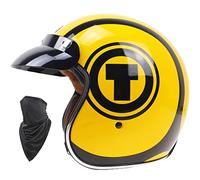 Cascos Half-Helmet Cascos Abiertos Cascos De Motocicleta Retro Medio Casco Cruiser Chopper Scooter Piloto Jet Casco 3/4 Adulto Four Seasons ECE Approved con Máscara Antipolvo