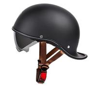 Cascos Half Helmet De Moto Cascos Abiertos De Motocicleta Retro Homologado DOTECE Medio Casco Scooter Jet Vintage con Visera para Adultos Protección De Múltiples Capas G,XXXL:65-66CM